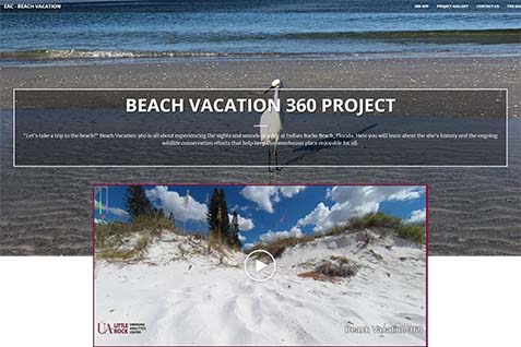Beach Vacation virtual tour page.