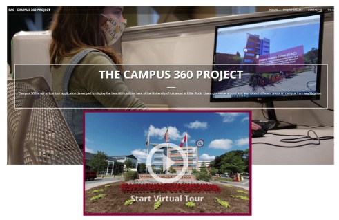 UALR Campus virtual tour page.