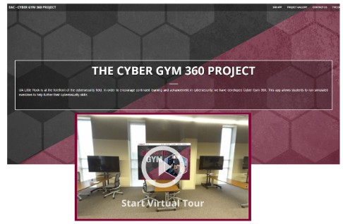 Cyber Arena virtual tour page.