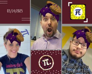 A woman and two men with pie smashed on their head with purple pie filling dripping down their face.